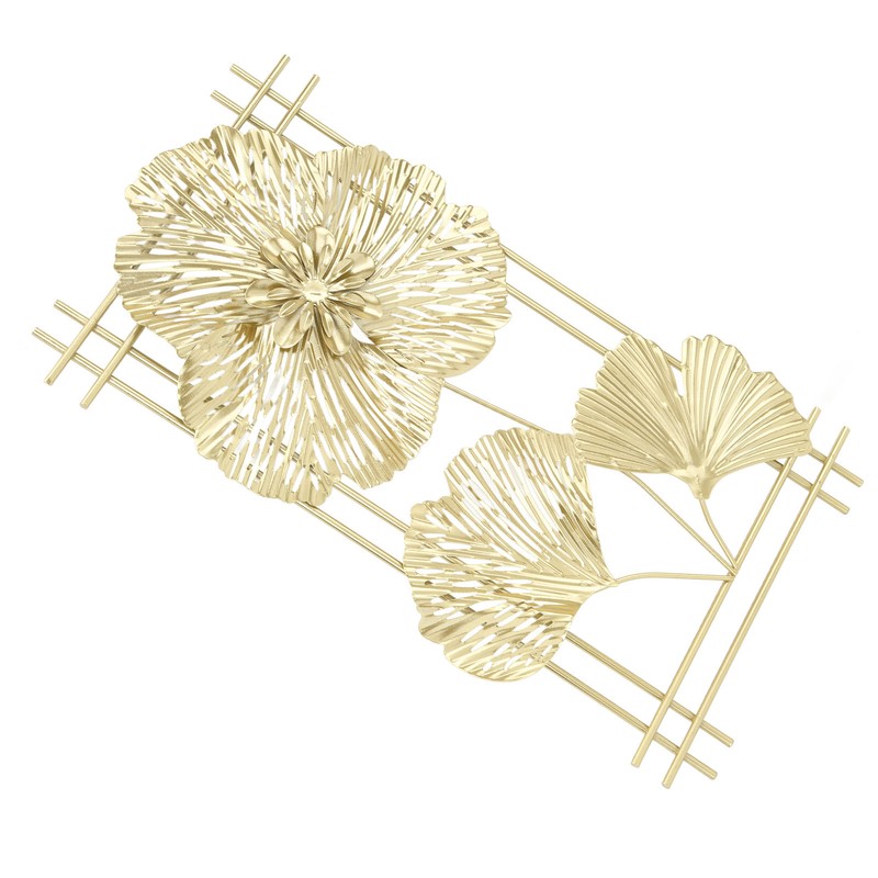 Ginkgo Leaf Wall Hanging Decor Metal Iron 3D Golden Ginkgo