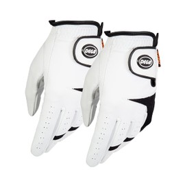 DEGA Golf Gloves 2 Pack 100% Cabretta Leather Golf Gloves Men Left Hand Soft Feel Tour Preferred (L, D01)