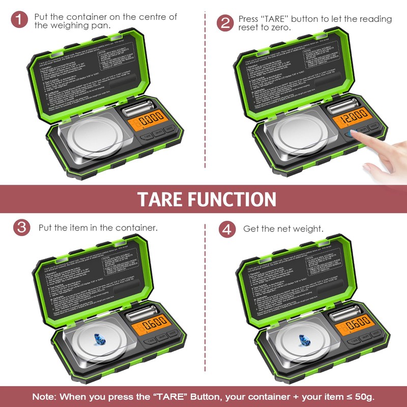 LOFICOPER Digital Precision Scale, Portable Mini Scale, 50 g/0.001 g,