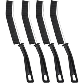 HSYTEK Pack of 4 Premium Hard Bristles Corner Cleaning Brush Joint Cleaning Brush Bathroom Multi-Surface Cleaning Brush for Kitchen and Bathroom (Black)