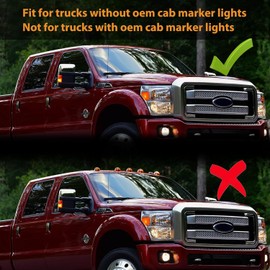 POPMOTORZ White LED Cab Roof Light Cab Marker Lamp Kit For 1999-2016 Ford F150 F250 F350 F450 F550 F650 F750 E150 E250 E350 E450 Super Duty LED Roof Running Light Top Clearance Lamp Smoke Lens 5PCS