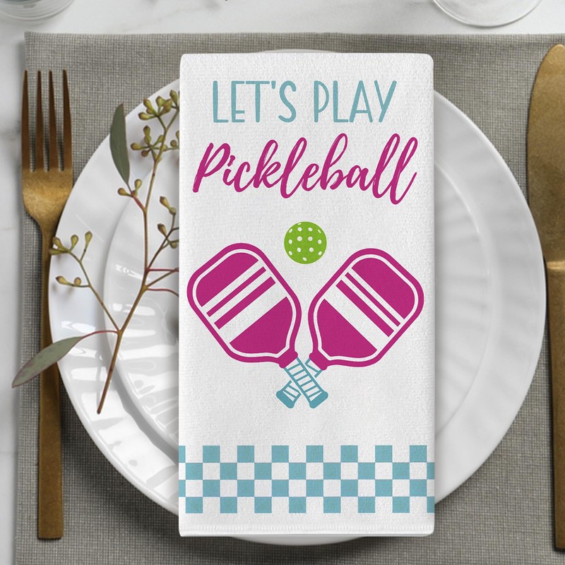Croar Let's Play Pickleball Kitchen Dish Towels Set of 2,