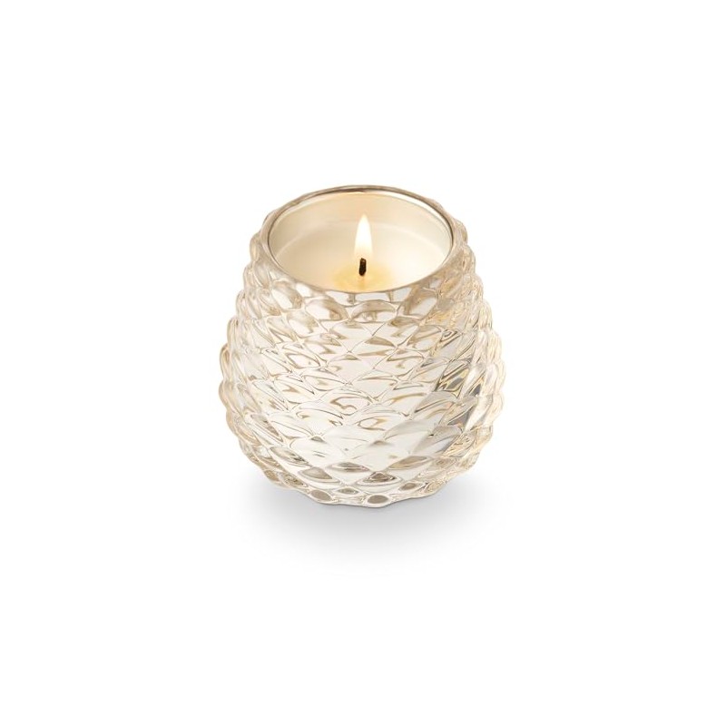 Illume Winter White Glass Pinecone Candle