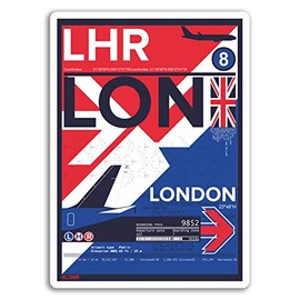 2 x 10cm London LHR Airport Vinyl Stickers - UK Travel Sticker Luggage #17741 (10cm Tall)
