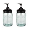 Jarmazing Products Vintage Blue Glass Mason Jar with Plastic Soap
