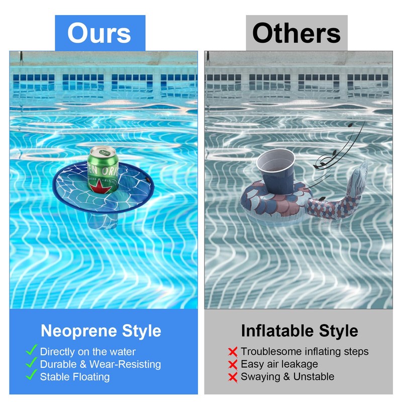 Desing Wish 2 Pcs Drink Holder Floats Swimming Pool Neoprene