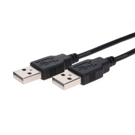 USB 2.0 Type Cable A Male to A Male Black/White 3Ft, 6Ft, 10Ft, 15Ft (6FT, Black)