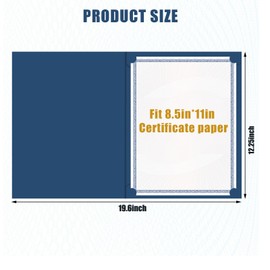 150-Pack Navy Blue Certificate Holders with Gold Foil Border, Diploma Covers for Letter Size 8.5x11 Certificates, Awards, Graduation, and Document Papers,Cardstock