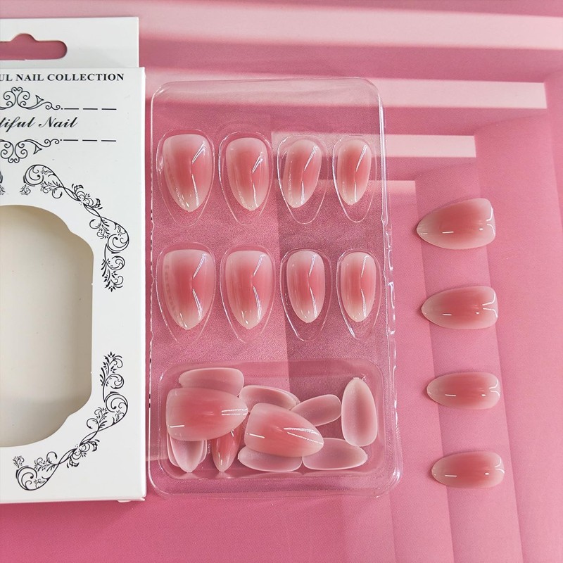 24 Piezas de Uñas Postizas a Presión, Uñas Falsas Cuadradas