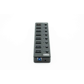 DYNAMODE DYNA-USB3-HB-8P Super-Speed USB3.0 7 1 Port Hub and Integrated Tablet Charger - Black