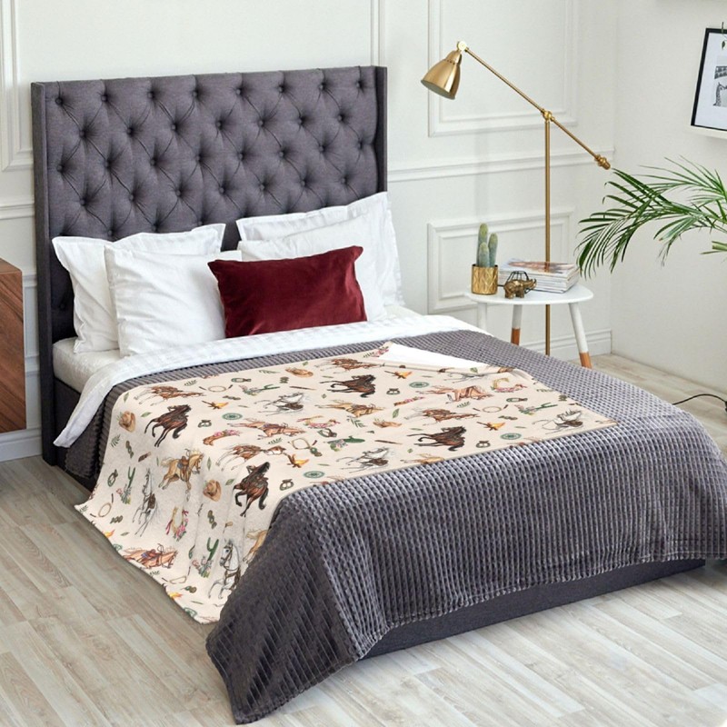 Nmbvcxz Horses Fleece Blanket 50"x40"