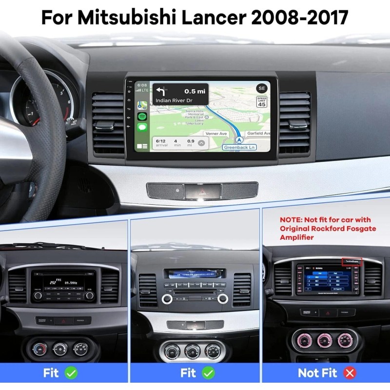 Unbranded For 2008-2017 Mitsubishi Lancer Car Stereo Radio Android 12