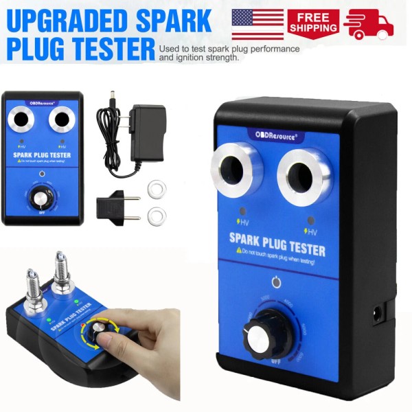 100-240V Dual Hole Automotive Spark Plug Tester Diagnostic Ignition Test