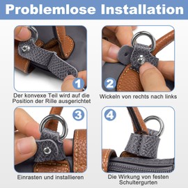 GADITIEK Shoulder Strap for Longchamp Women's Mini Bag, Grey, No Drilling Required, Shoulder Strap, Adjustable Strap for Longchamp Mini Bag, gray