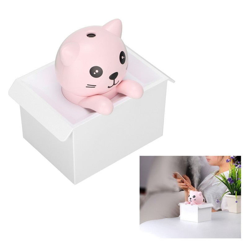 Air Humidifier 330ml Mute Adjustable Fog Mode Cat Shape Portable