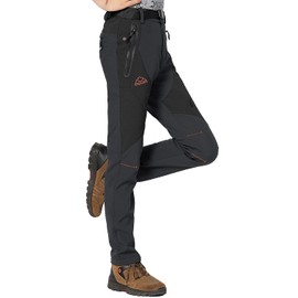 Rdruko Women's Winter Hiking Pants Waterproof Windproof Fleece Lined Warm Ski Snow Insulated Pants(Dark Gray, US S)