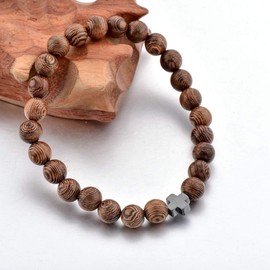 St John the Baptist Orthodox Brotherhood Christian Prayer Beads Bracelet – 25 8MM Wooden Beads & Cross – Adult Men/Women Size!