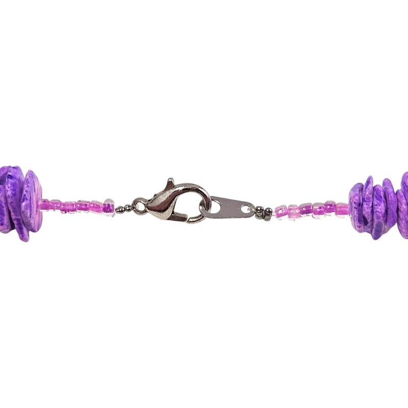 BlueRica Purple Puka Shell Chips Necklace & Anklet Set
