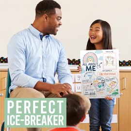 Hadley Designs 20 Boho Read All About Me Posters for Elementary School Posters-All About Me Posters Elementary School Supplies for Teachers and Classroom, Star Student Posters