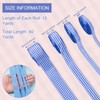 Pandahall 4 Rolls Gingham Ribbon Blue and White Plaid Polyester