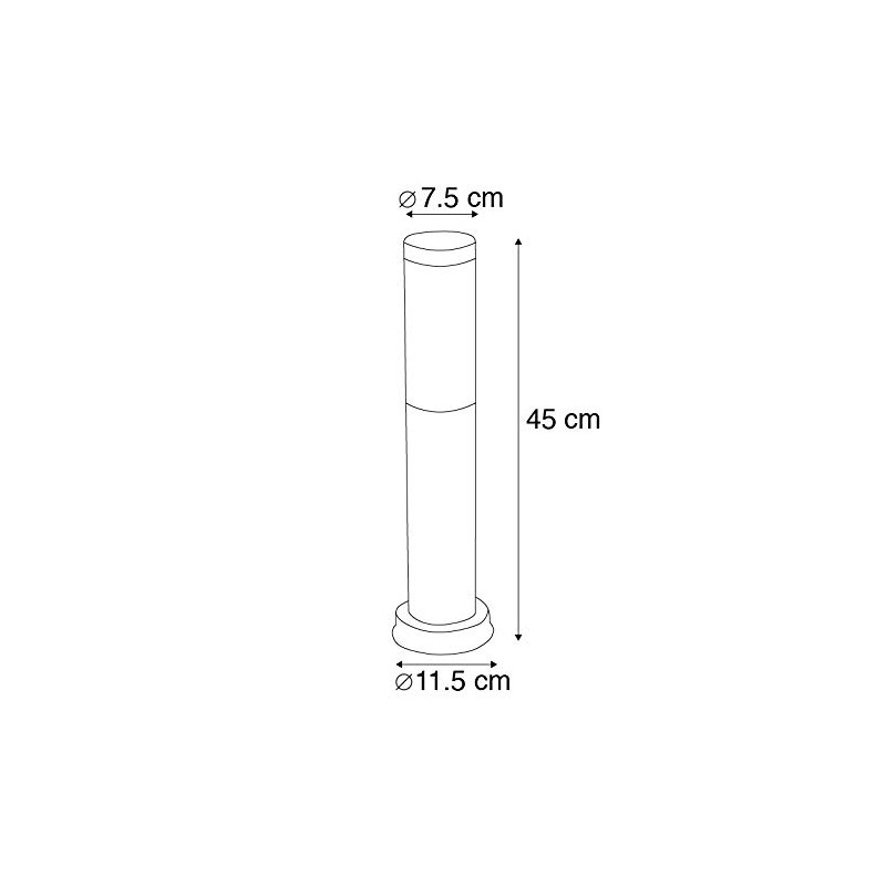 Qazqa Rox Modern Outdoor Bollard Light, Path Light, Bollard Lamp