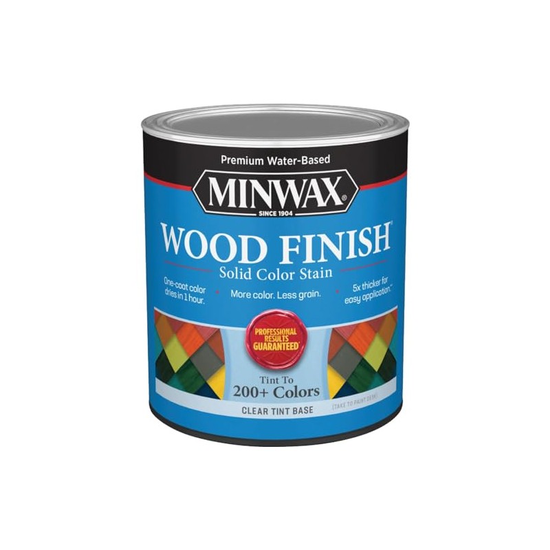 qt Minwax 11731 Clear Tint Base Wood Finish Water‐Based Solid