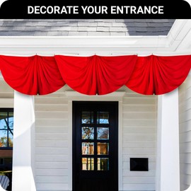 G128 Solid Red Color Pleated Fan Flag | 3x6 Ft | Printed 150D Polyester | Color Fan Flag Decoration, Indoor/Outdoor, Vibrant Colors, Brass Grommets