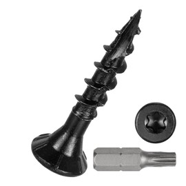 DTGN #8x1 Deck Screws - 300Pack - Good for Decks, Fences, Frames, Farms, Outdoor Furniture - Carbon Steel Wood Screws W/ T25 Torx Star Drive Bit - Black