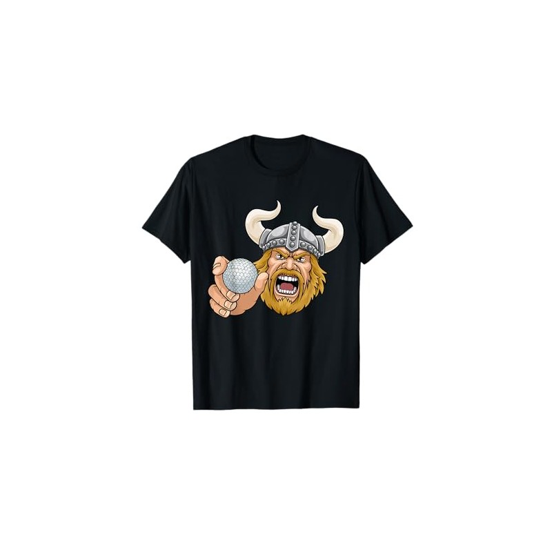 Viking Golf Ball Cartoon Character Man T-Shirt