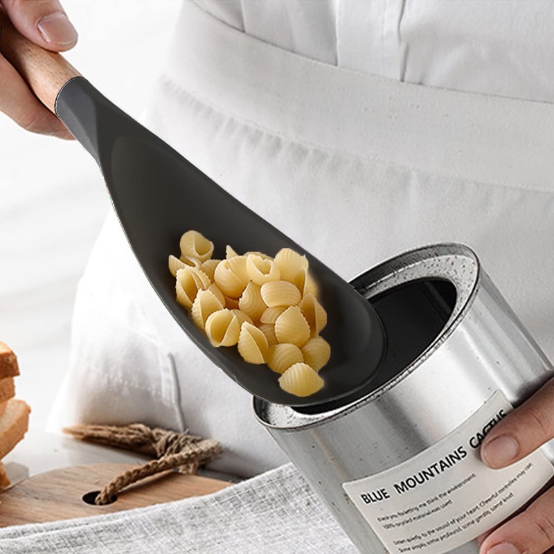 Cooking Spoon for Nonstick Cookwares, VOVOLY Silicone Spoon for Mixing,