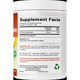 Best Naturals Zinc Gluconate Pure Powder 1 Pound