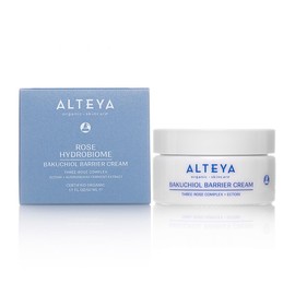 Alteya Bio-Rose Hydrobiome Bakuchiol Barrier Creme 50ml - NaTRUE-zertifizierte Bio-Hautpflege mit Bakuchiol und Ectoin - spendet Feuchtigkeit, fördert Elastizität und verleiht strahlenden Glanz