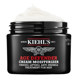 Kiehl’s Age Defender Face Cream - Crema Facial Anti Signos de la Edad para Hombre, Fortalece la Piel y Mejora la Firmeza, Reduce Líneas de Expresión con Linaza, Cafeína y LHA Exfoliante, 50 ml