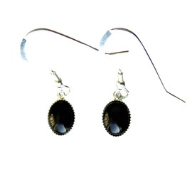 Whitby Jet and Silver Earrings