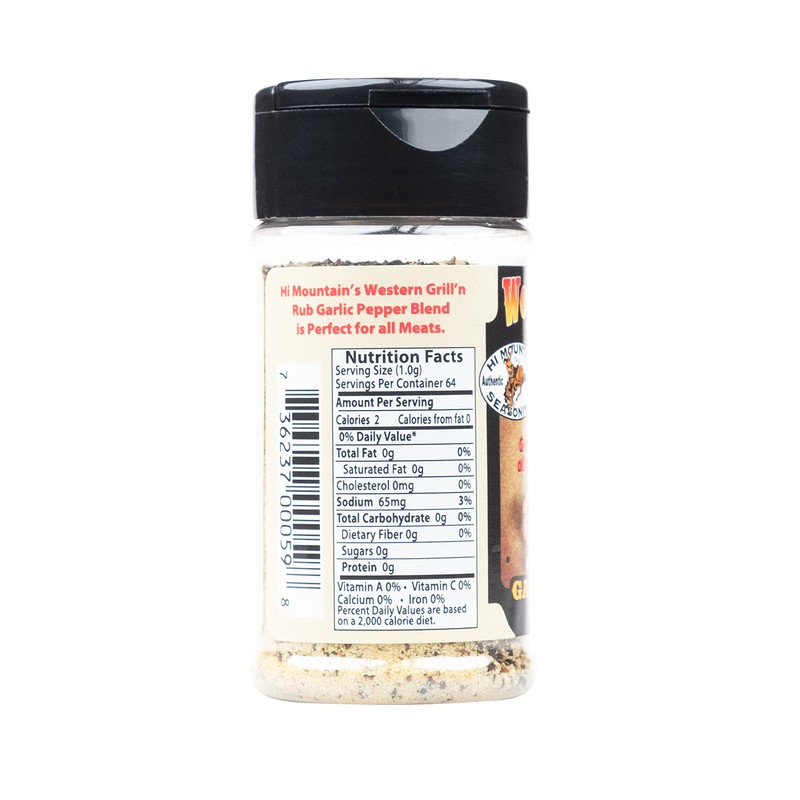 Hi Mountain Western Style Gourmet Seasoning - GARLIC PEPPER RUB