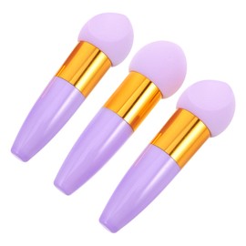 FRCOLOR 3pcs Handle Makeup Sponge Soft Angled Powder for Foundation Application Ergonomic Design for Precision Portable for Travel and Daily Use Gentle Skin