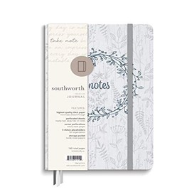 Southworth Premium Journal, 5.5”x 8.25”, Rustic Greenery Design, Premium 28lb/105gsm Paper, Medium Book Bound Journal, Perforated Sheets and Page Corners, 160 Ruled Sheets (91919)