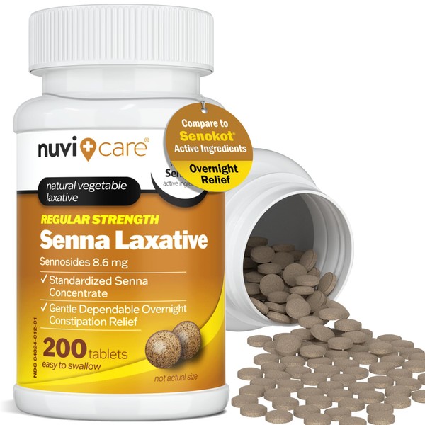 NUVICARE Senna Laxative Tablets 8.6 mg – Natural Senna Leaf