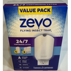 Zevo Lot Of 2 - Zevo Flying Insect Fly Trap (1 Device & 3 Refill Per Box)
