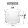 1600ml Glass Saucepan with Cover, Stovetop Cooking Pot with Lid