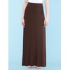 Lock and Love WB670 Womens Fold-Over Maxi Skirt S Brown