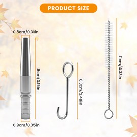 4 Pcs Maple Tree Syrup Tapping Kit, Including 4 Stainless Steel Tree Tap 4 Hooks and 2 Spile Cleaning Brushes, Maple Tree Tapping Kit for Maple Syrup Collection Supplies