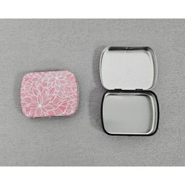 Ruwado 4 Pcs Small Storage Box Metal Cute Rectangle Empty Hinged Tins with Lid Organizers Containers for Earring Crafting Jewely Pills Home Hooks Small Items (Red Leaves)