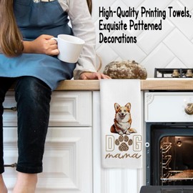 Corgi Dog Themed Gifts Kitchen Bathroom Decor Towels 16″×24″, Dog Lovers Gifts for Girls Mom Women, Corgi Gifts for The Owners, Gifts for Mom from Daughter Son-