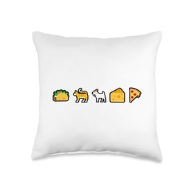 Taco Cat Goat Cheese Pizza Smilie Icon Throw Pillow
