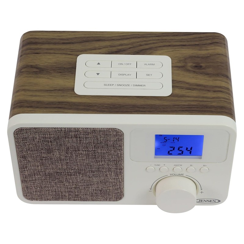 Jensen JCR-315 JCR-315 Digital AM/FM Dual-Alarm Clock Radio with Wood