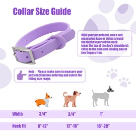 WCHOSOZH 1PC Waterproof Silicone Dog Collar, Adjustable Anti-Odor Dog Collar, PVC&Nylon Material Reinforced Rivets Durable Soft Comfortable Pet Collars (Large-Neck Fit: 16"-20")