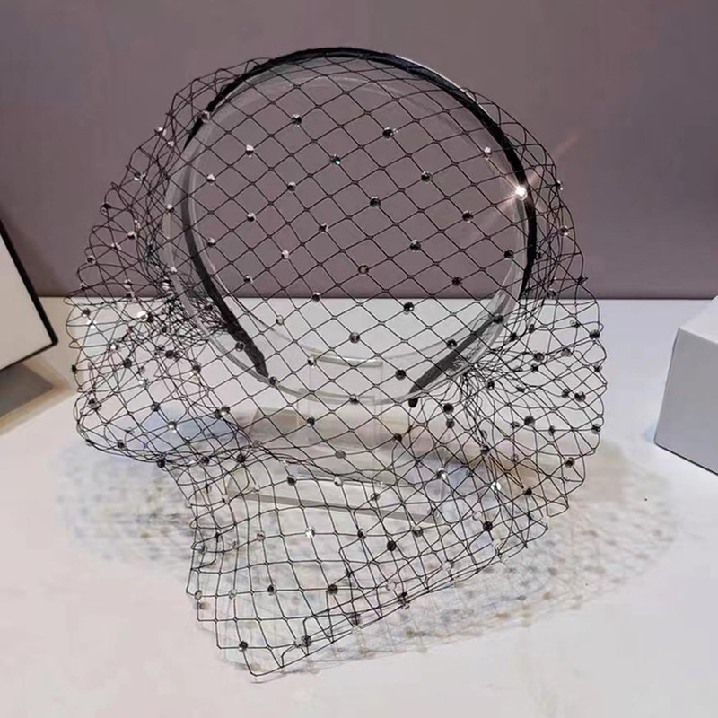 HIWIND Mesh Veil Headband Fascinators Hat 1920s Headpiece for Women
