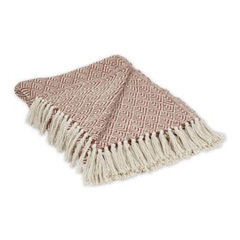 DII Diamond Throw Collection Cotton Woven, 50x60, Cinnamon