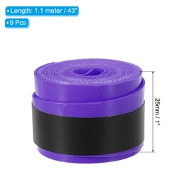 PATIKIL 43.3" Tennis Racket Grip Tape, 9 Pack Overgrip Stretchy Non-Slip Absorb Sweat for Badminton Fishing Rod, Purple